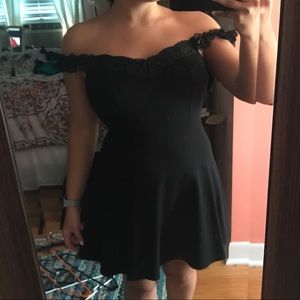 Black off the shoulder dress